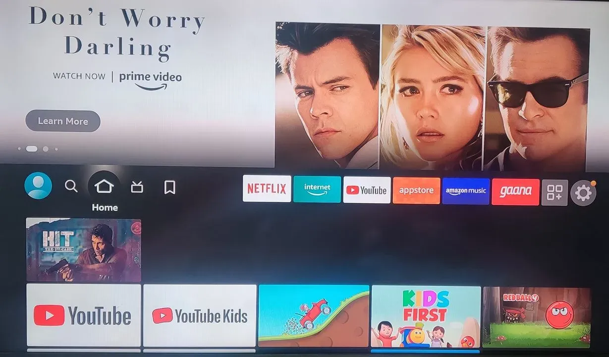 Image showing homepage of Fire TV Stick